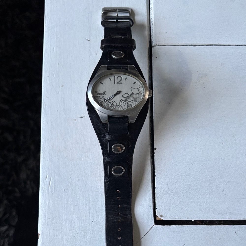 Fossil Black Leather Women's Watch